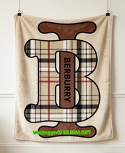 Burberry Monogram Flannel Throw Blanket B161